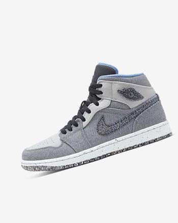 Nike Air Jordan 1 Mid SE Grises Negros Azules Azules | MX 5332